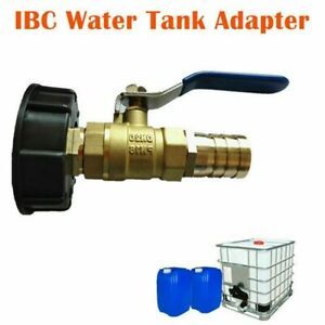 IBC Tank Adapter S60X6 Brass Garden Tap With 1&#034; Hose Fitting Oil Fuel Water