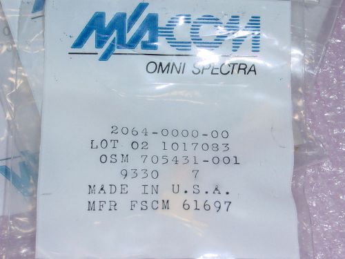 M/A-COM / Omni Spectra 2064-0000-00 SMA R/A PCB JK Recpt  Connectors 12 PCS NOS