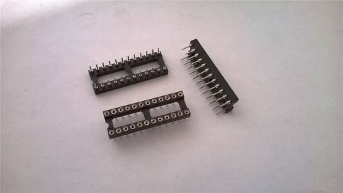 Ac167   lot of 56 pcs  open frame dip ic socket 24 pos 0.300&#034; row spacing gold for sale