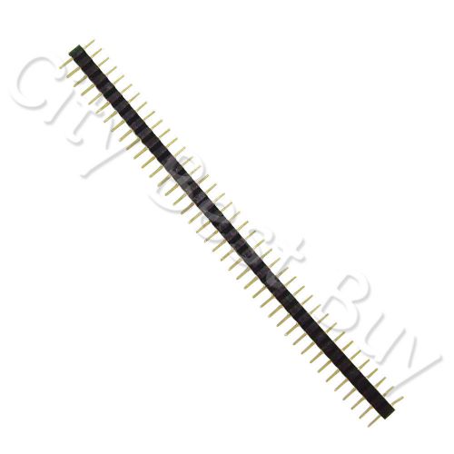 10 male black 40 round pins pcb single row 2.54mm pitch spacing header strip for sale