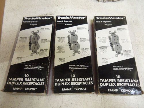 LOT OF 30  PASS &amp; SEYMOUR 3232TR-SW  TAMPER RESISTANT *NEW IN A BOX*