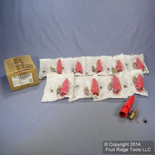 10 leviton red 16 series male detachable cam-type plug 300a 600v crimped 16d27-r for sale