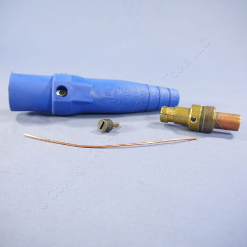 Leviton blue ect 16 series male detachable cam plug 300a 600v crimped 16d27-b for sale