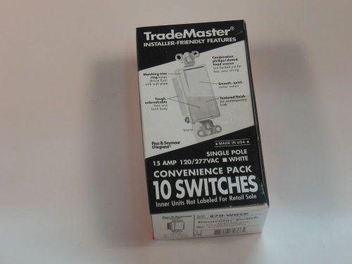 Pass &amp; Seymour 15-Amp decorator switch, white, box of 10 NIB