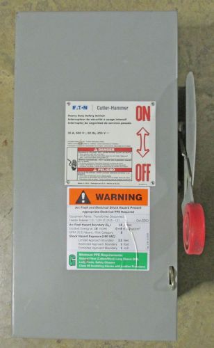 Cutler Hammer 30 Amp Safety Switch DH361FGK Fusible 600 Volt 3ph 3w Disconnect