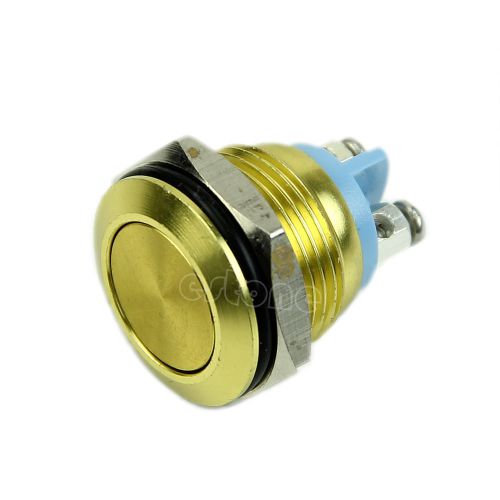 Yellow Start Horn Button Momentary Push Button Switch Stainless Steel Metal 16mm