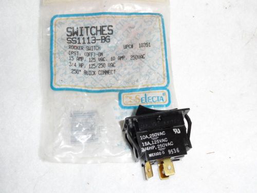 Selecta SS1113-BG Rocker Switch 15A/125VAC  3/4 HP  NIP