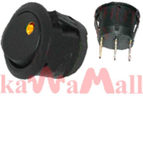 Round 12v yellow led snap rocker switch toggle car spst for sale