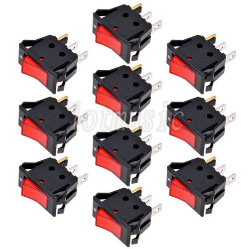 10*Rocker Switch 2 Pin SPST ON-OFF 250V/15A AC Illuminated Lamp 13mm