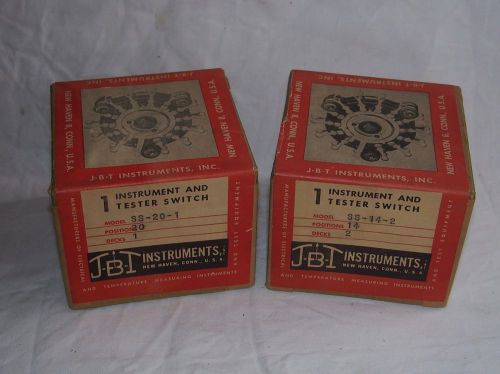 NOS JBT Instrument &amp; Tester Rotary Selector Switches in boxes,SS-20-1 &amp; SS-14-2