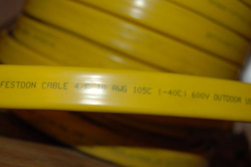 Festoon cable 10 gauge 4 conductor 110 feet crane hoist duct o wire 600v nos for sale