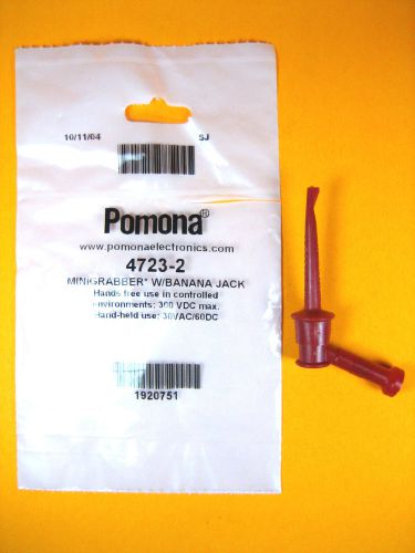 Pomona -  4723-2 -  minigrabber w/banana jack 300 vdc max. 30vac/60dc for sale