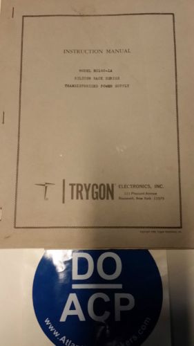 TRYGON RS160-1A SILICON RACK SERIES POWER SUPPLY INSTRUCTION MANUAL  R3-S45