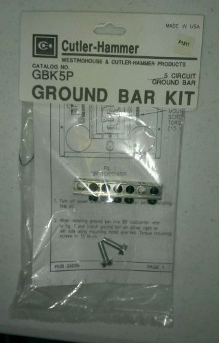 EATON Cutler-Hammer Ground Bar Kit WESTINGHOUSE GBK5P 5 circuit