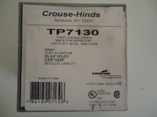 Crouse-Hinds TP7130 Two Gang Deep Weatherproof Outlet Box W/ Lugs