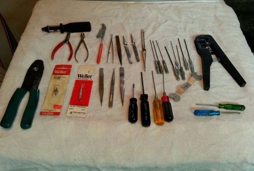 Electronics repair tool lot, xcelite, torx, weller,  utica, vigor, dixon, 31 pcs