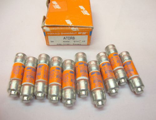 10 lot new gould shawmut atdr8 class cc fuse atdr 8 amp 600 volt ac 300 v dc for sale