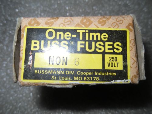 (RR14-1) 1 LOT OF 9 NIB BUSS NON-6 250V 6A ONE-TIME FUSES