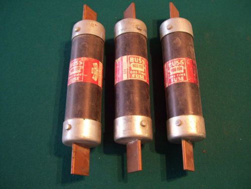 THREE - USED - BUSSMANN NOS-150 FUSE, 600 VOLT, 150 AMP, ONE TIME