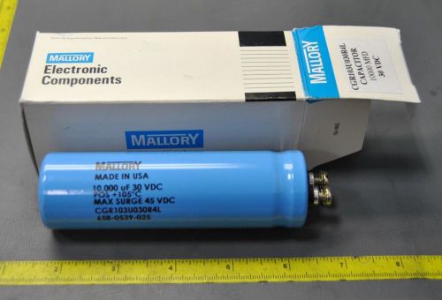 New mallory cge103u030r4l 30vdc 10000 uf/mfd capacitor  (s14-3-112b) for sale