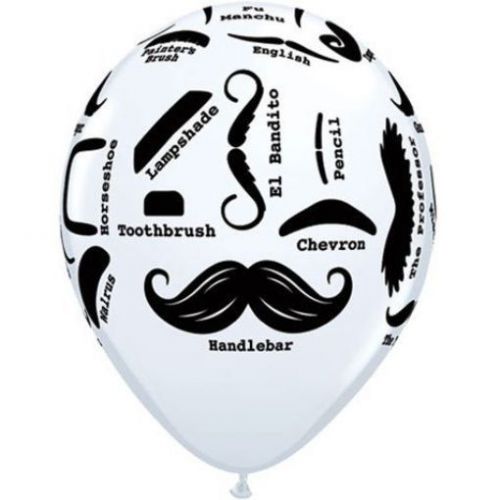 11&#034; Mustache Styles Around Latex Balloons (10 per package)