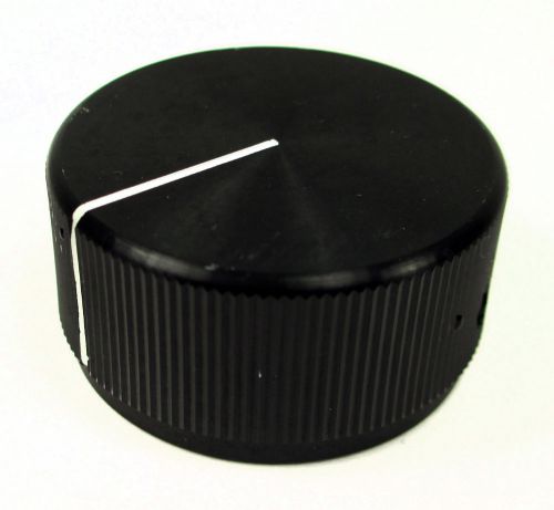 Alco 1-3/16&#034; solid aluminum white pointer line knob ~ black ~ japan ~ control for sale