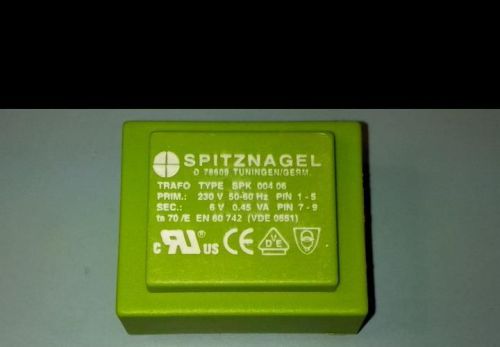 LOT OF (9) NEW SPITZNAGEL SPK00406 RATED POWER 0,45 VA, FREQUENZY 50-60 HZ
