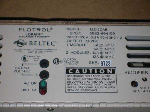 Lorain flotrol mz12cab rectifier 6-12 amp, -48 vdc power system for sale
