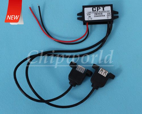 Dc-dc 12v to 5v dual-usb step down power module converter with install hole new for sale