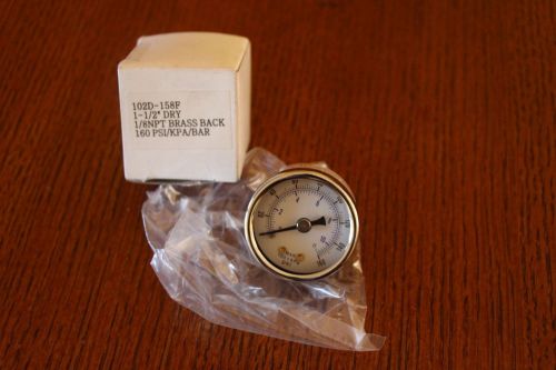 Pressure gauge  102d-158f 0-160 ps 1-1/2 dial dry 1/8&#034;npt center back mount for sale