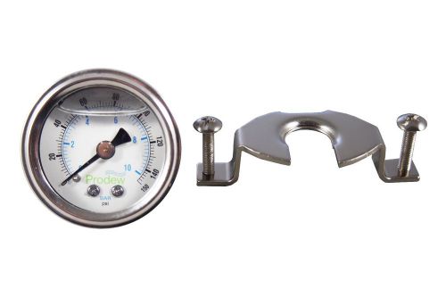 1) 1-1/2&#034; water pressure gauge liquid filled 1/4&#034; tube or 1/8&#034; npt 0-150 psi for sale