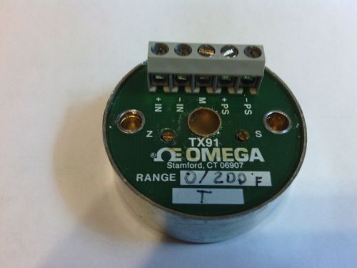 Omega TX91-T2 Temperature Transmitter 0-200F for Type T Thermocouple