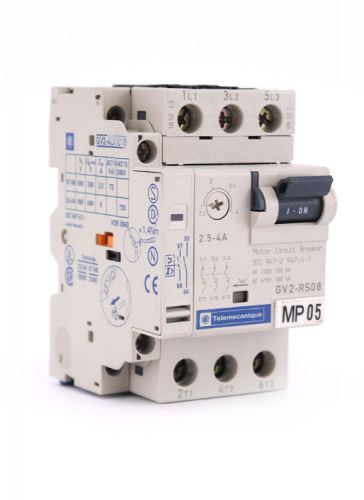 Telemecanique gv2-rs08 motor circuit breaker w/gv2-ad1010 auxiliary contact for sale
