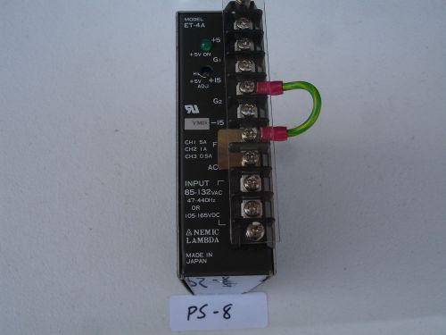 Nemic lambda power supply model et-4a, 3 output dc voltages, +5v, +15v, -15v for sale
