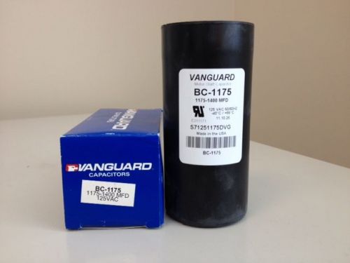 Vanguard capacitor - bc-1175 - 1175 to 1400mfd - 125vac for sale