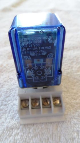 Deltrol controls relay 105 10a dpdt coil 24 vdc w/ connector base 8141 20114-82 for sale