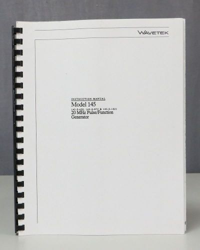 Wavetek Model 145 20 MHz Pulse/Function Generator Instruction Manual