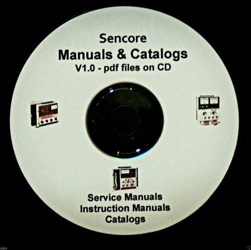 Sencore Service Manuals, Catalogs on CD (pdf files) SG165 TC162 TF155 TF26 more