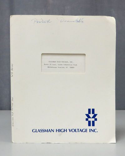 Glassman High Voltage WG Series Instruction Manual