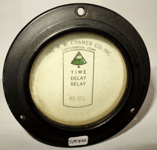 Vintage R.W. Cramer Time Delay Relay Round Panel Meter 20 Seconds