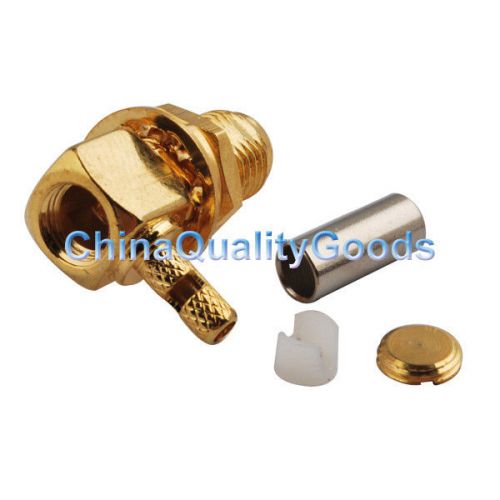 10x rp-sma crimp female(male pin) ra connector for lmr100 for sale