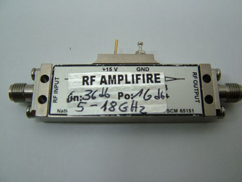 RF BROADBAND AMPLIFIER 5 - 18GHz GAIN 36db PO 16dBm ( 20008 )