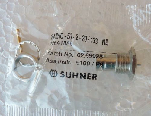 NEW HUBER SUHNER 22641886 24_BNC-50-2-20/133_NE BULKHEAD CABLE FEED THROUGH