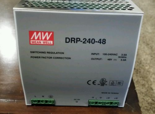Mean well drp-240-48 240 watt din-rail switching power supply 48v @ 5a for sale