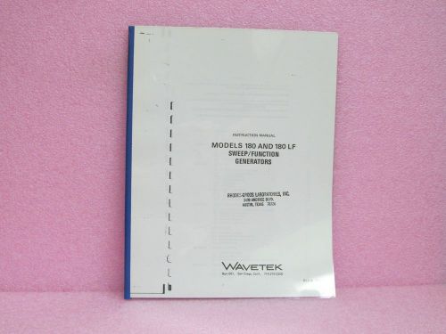 Wavetek Manual 180, 180LF Sweep/Function Generators Operating Manual (10/77)