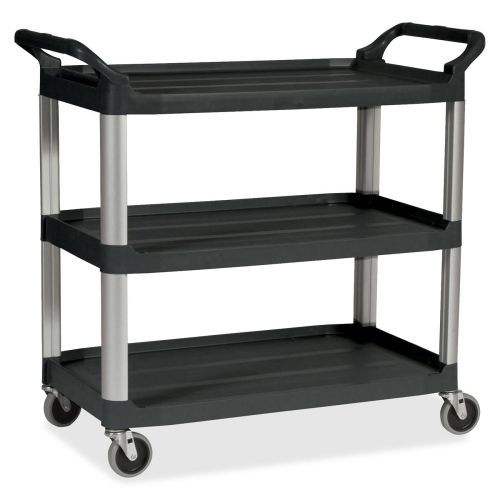 Rubbermaid economy cart - 3 shelf - 200 lb capacity - plastic - black for sale