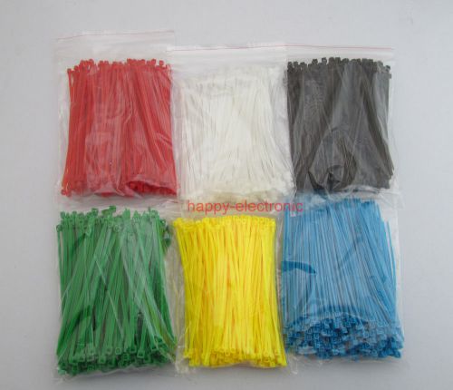 1200 pcs 3.8&#034; inch cable ties (white black red green blue yellow 200pcs each) for sale