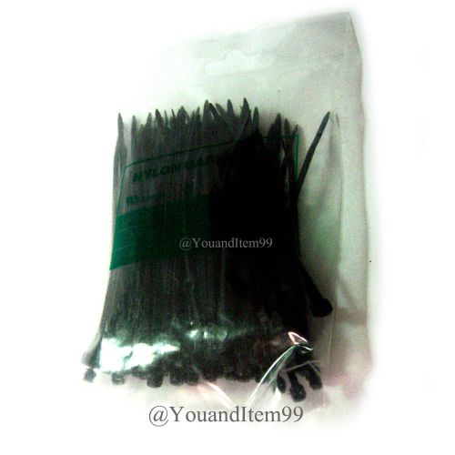 100 pcs 4 inch black nylon cable wire zip ties cord 100mm x 3 mm (1 pack) for sale