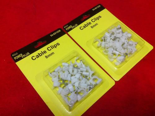 80 Piece POWER +PLUS CABLE CLIPS Fasteners Home Improvement 8 mm (FREE SHIPPING)