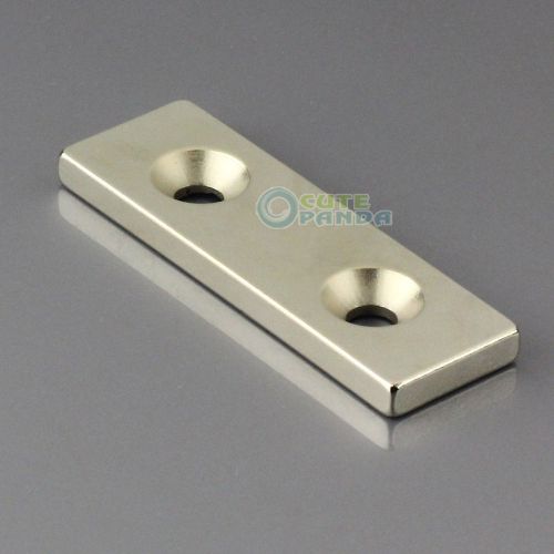 One n50 strong block magnet 60mm x20mm x 5mm two hole 5mm rareearth neodymium for sale